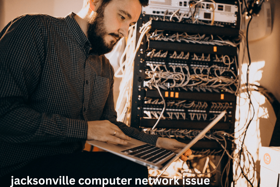 Illustration of a jacksonville computer network issue, emphasizing the primary causes and potential fixes for the problem.