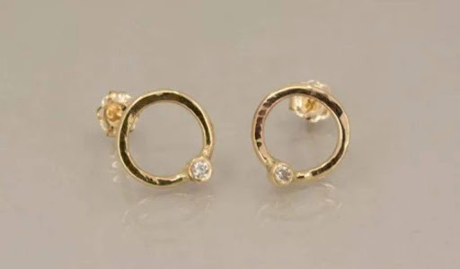 solid gold ear studs